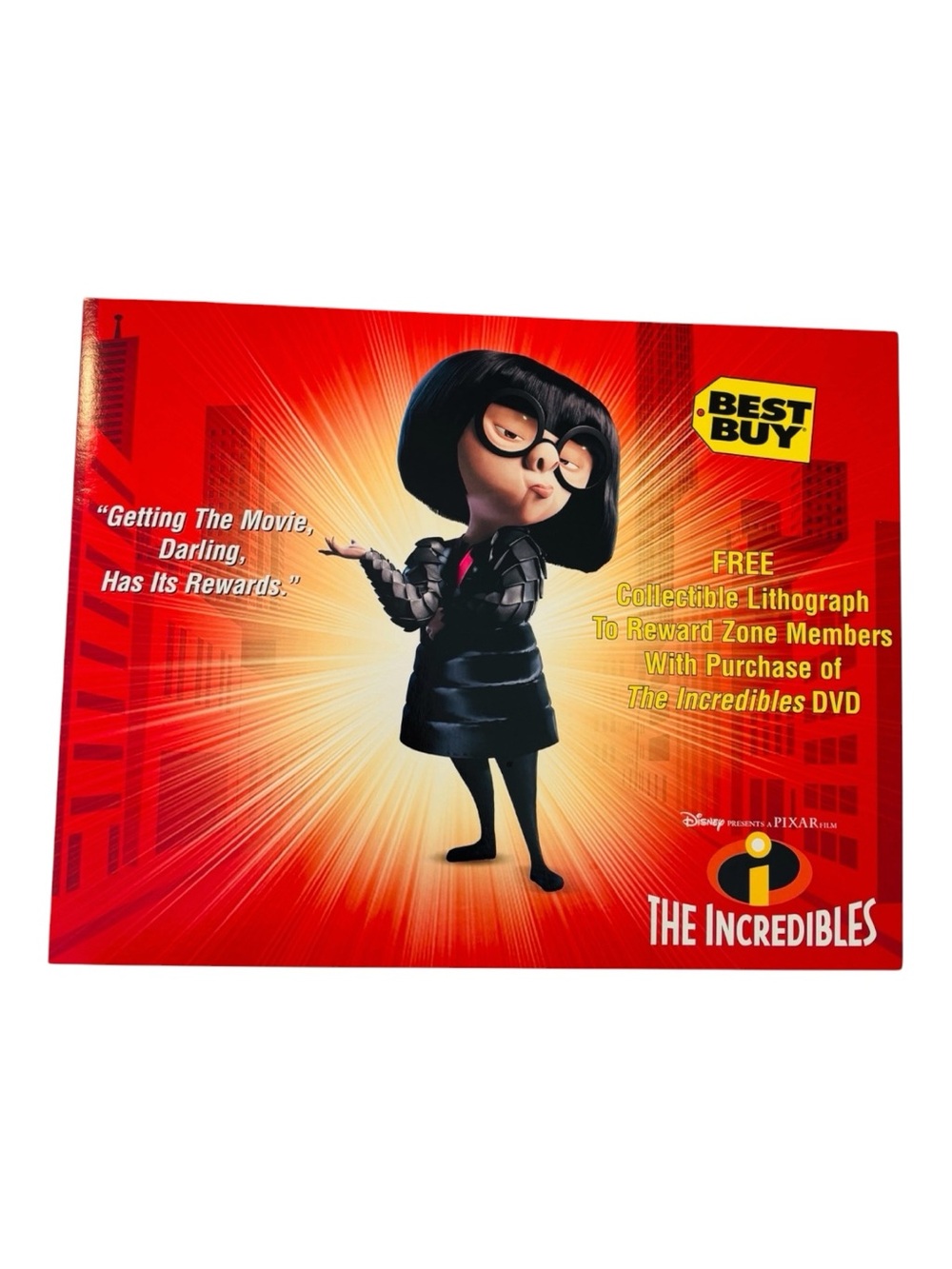 The Incredibles Disney Pixar Best Buy Reward Zone Exclusive Lithograph Family